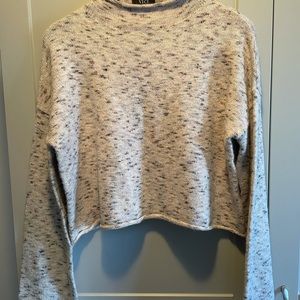 Cropped mock neck sweater